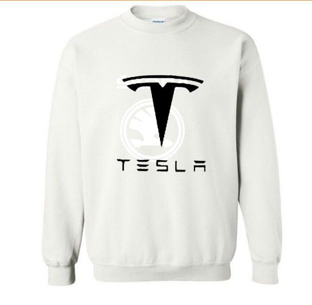 New Fashion Cotton Men Tesla O-Neck Sweatshirts