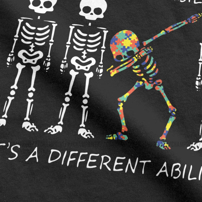 Autism It's A Different Ability Dabbing Skeleton T Shirts