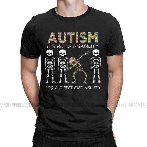 Autism It's A Different Ability Dabbing Skeleton T Shirts