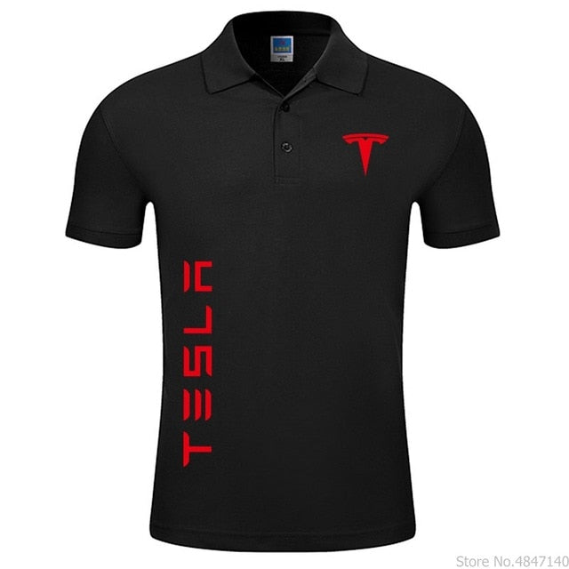 New Tesla solid polo shirts summer tops