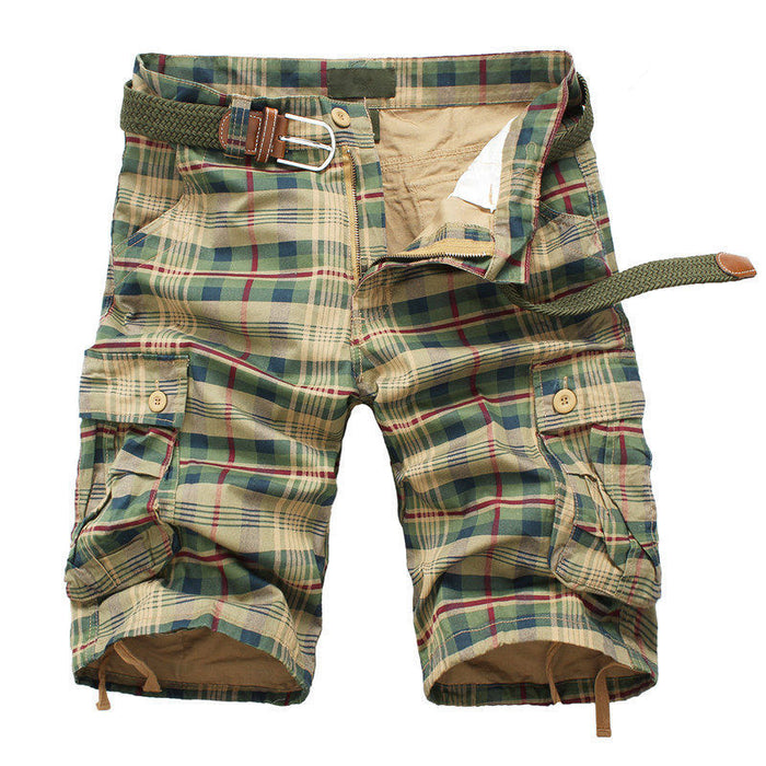 Fashion Plaid Casual Camo Camouflage Shorts