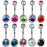 15 ColorsTitanium Zirconia Navel Piercing Body Jewelry