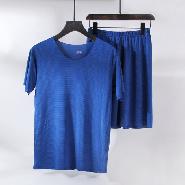 Men's Homewear Ice Silk Two-Piece Set Pyjamas