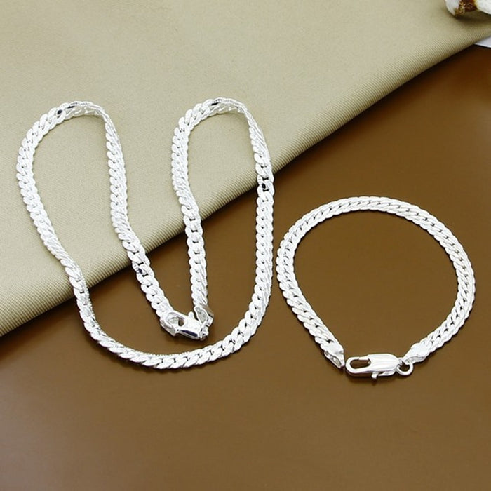 925 Silver Jewelry Necklace Bracelet Sets
