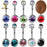 15 ColorsTitanium Zirconia Navel Piercing Body Jewelry