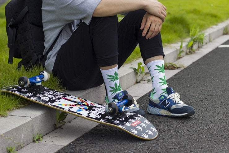 High Quality Style Weed Socks For Women Men's Hip Hop Cotton Skateboard Sock
