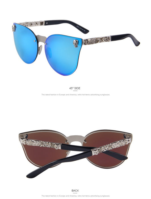 Fashion Women Gothic Eyewear Frame Metal Temple Oculos UV400