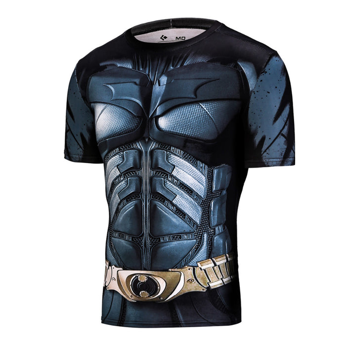Marvel Batman Compression Short Sleeve Summer Men's T-shirt