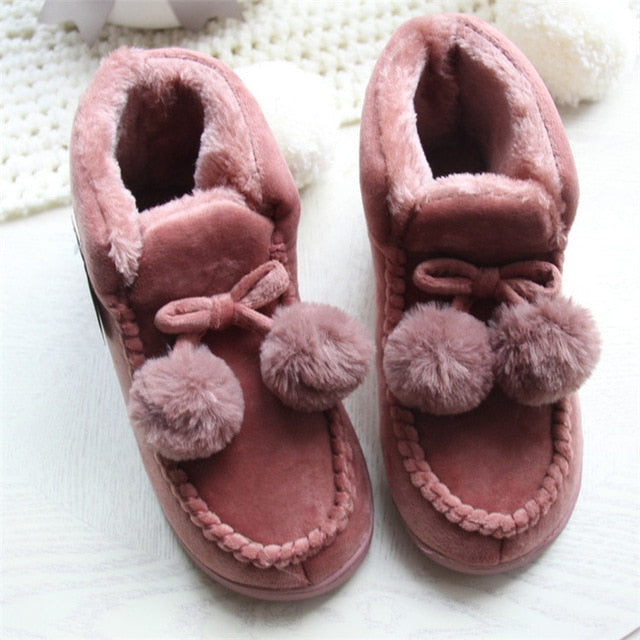 Women Floor Home Soft High-Cut Couple Lover Thick Plush Anti-Slip Indoor Shoes