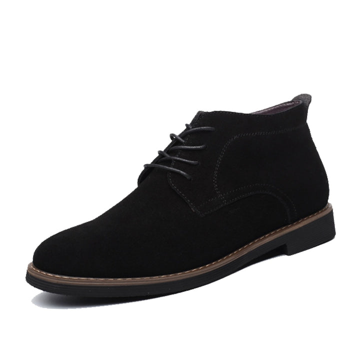 Men Solid Casual Ankle Boots Suede Leather Men Shoes