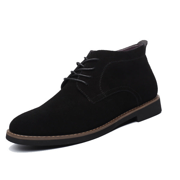 Men Solid Casual Ankle Boots Suede Leather Men Shoes