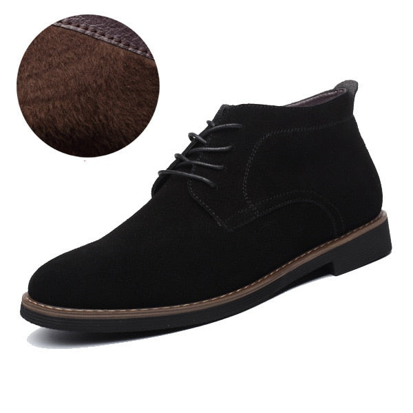 Men Solid Casual Ankle Boots Suede Leather Men Shoes