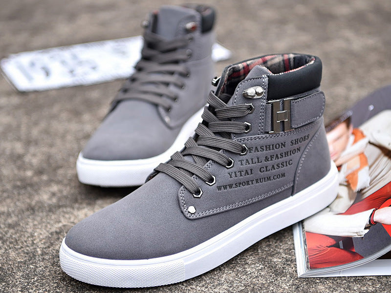 New High Top Canvas Casual Shoes Men