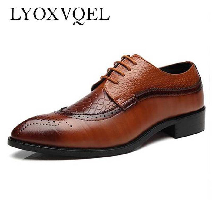 Pointed Toe Bullock Oxfords, Lace Up Designer Luxury Men Shoes