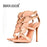 women high heel gold leaf flame gladiator sandals
