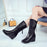 Winter Women Leather High Wedges Platform Casual High Heels Boots