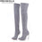 8cm 10cm grey genuine leather over the knee boots thigh high booties