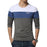 Men's O Neck Patchwork Long Sleeve Clothing Trend Top Tees Shirts