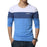 Men's O Neck Patchwork Long Sleeve Clothing Trend Top Tees Shirts