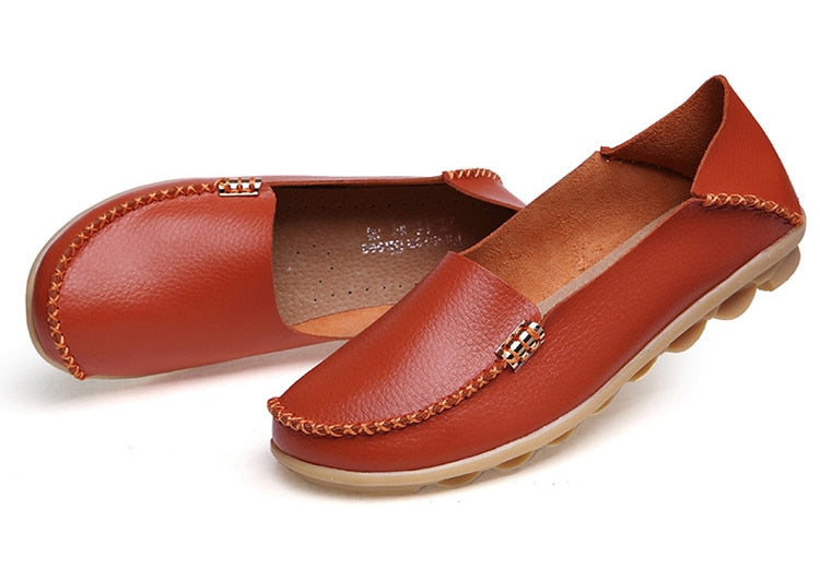 Fashion Genuine Leather Women Flats Casual Flat Women Loafers