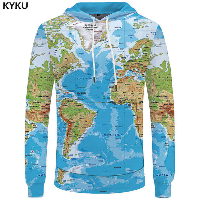 World Map Sweatshirts Earth hoodies