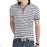 Men's Polo Business Casual Breathable White Striped Short Sleeve T-Shirt