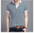 Men's Polo Business Casual Breathable White Striped Short Sleeve T-Shirt