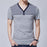 Men's Polo Business Casual Breathable White Striped Short Sleeve T-Shirt