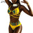 Tribal Print Women African Swimsuit High Waist Bikini Yellow Beach SwimWear