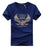 Men's round neck golden wings cartoon casual short-sleeved cotton T-Shirt
