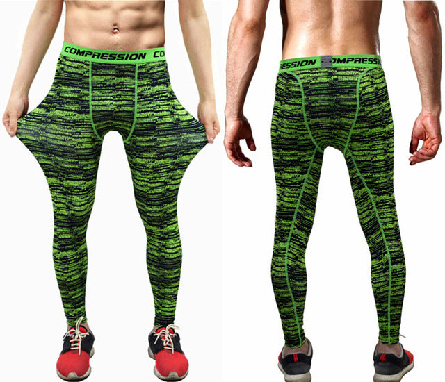 Mens Joggers Camouflage Compression Pants Tights Leggings