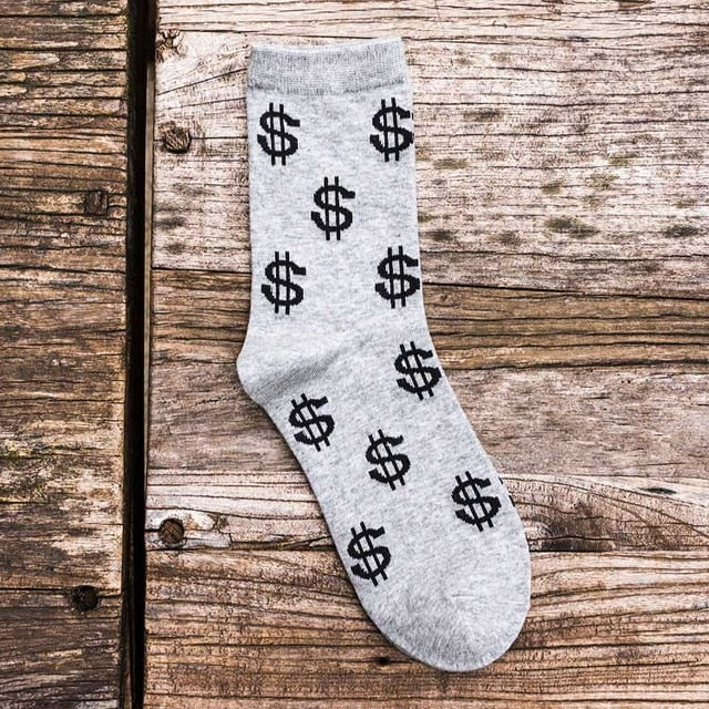 New Novelty Men's Long Socks Money Dollar 3D Patterned Socks