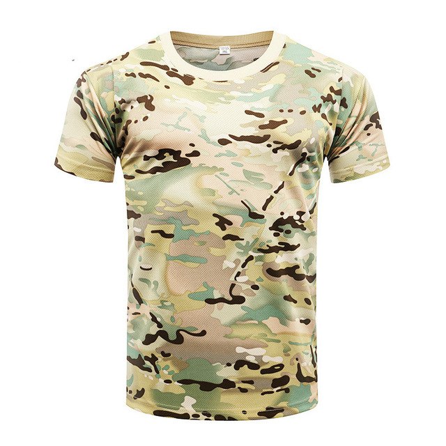 Python camouflage mesh men's Military short sleeve men's T-shirt
