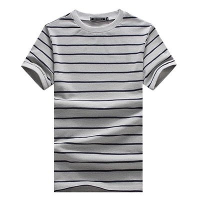 Summer Fashion O-Neck Short-Sleeved Slim Fit Striped T-Shirt