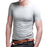 O,V-neck short sleeved cotton stretch Lycra tight black white slim men's tshirt