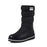 Snow platform patent leather high quality tassel footwear cotton mid calf winter boots