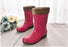 Women Non-slip PVC Waterproof Water Shoes Mid-Calf Rainboots Winter Warm Inserts