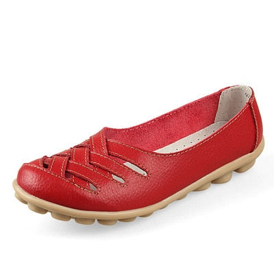 Women Flats Fashion Genuine Leather Casual Loafers Shoes