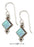 Sterling Silver Diamond Shape Synthetic Blue Opal Earrings