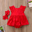New Ruffle Red Lace Romper Baby Girls Princess Dresses