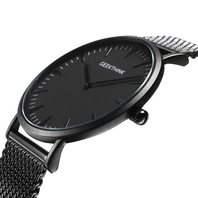 Ultra Thin Black Japan Quartz Watch