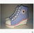 Women's Canvas High-Top Wedge Platform Lace up Side Zipper Fashion Sneakers