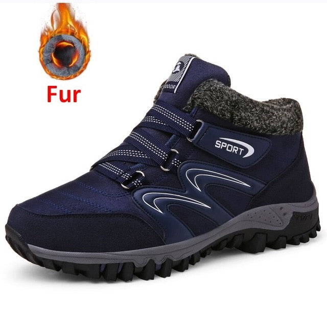 Men Boots Winter With Plush Warm Snow Boots Casual Men Winter Boots