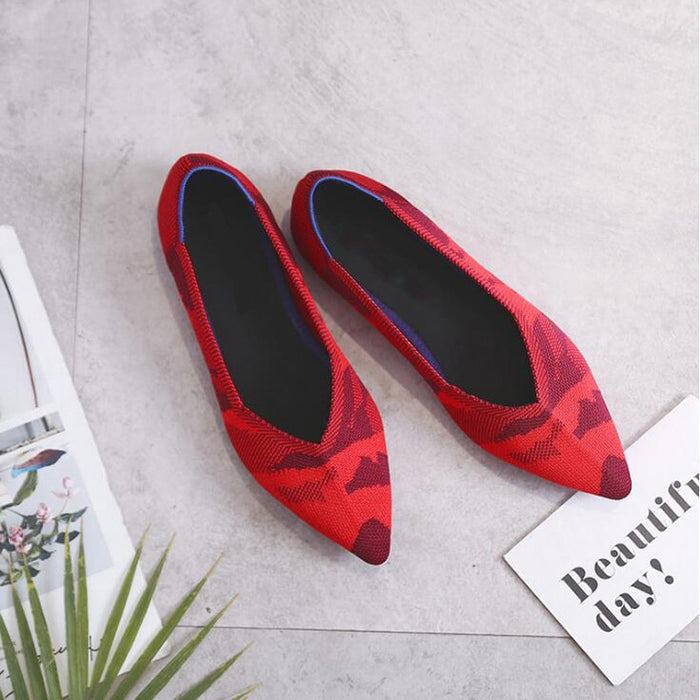 New Casual Women Breathable Comfortable Soft-soled Pointed Toe Flat Shoes