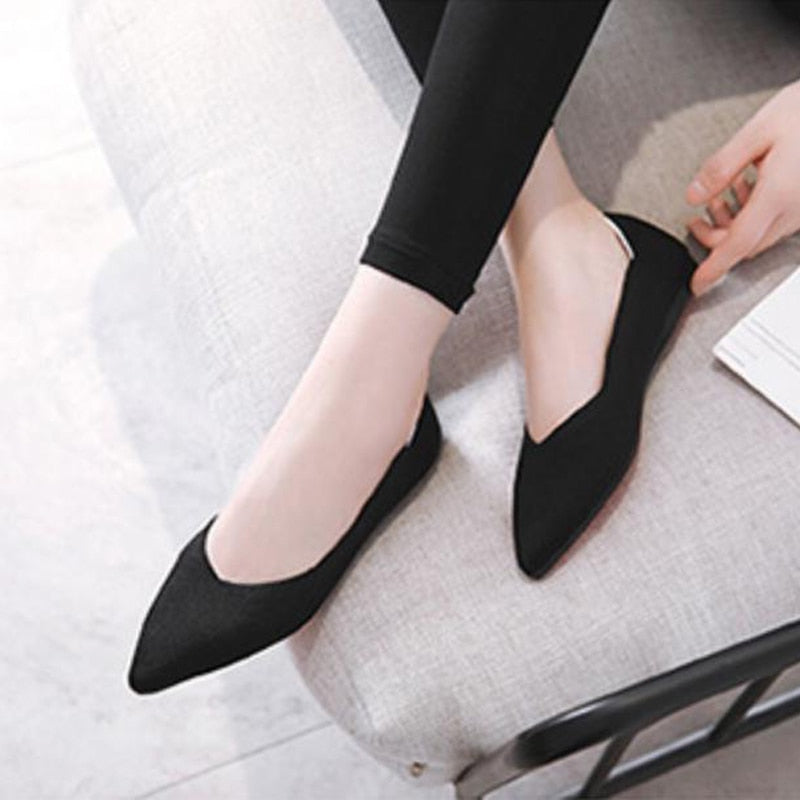 New Casual Women Breathable Comfortable Soft-soled Pointed Toe Flat Shoes