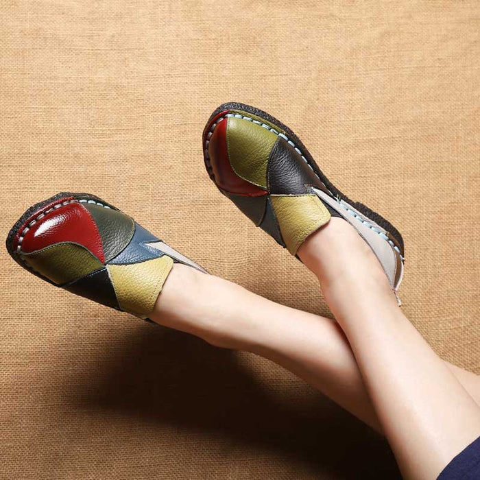 Fashion Genuine Leather Flat Women Loafers Shoes
