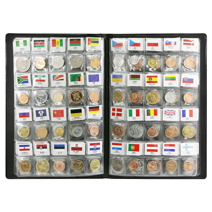 120 coins from different Countries of world , Original Real mint Coin with Leather album , world Collection Set collectibles