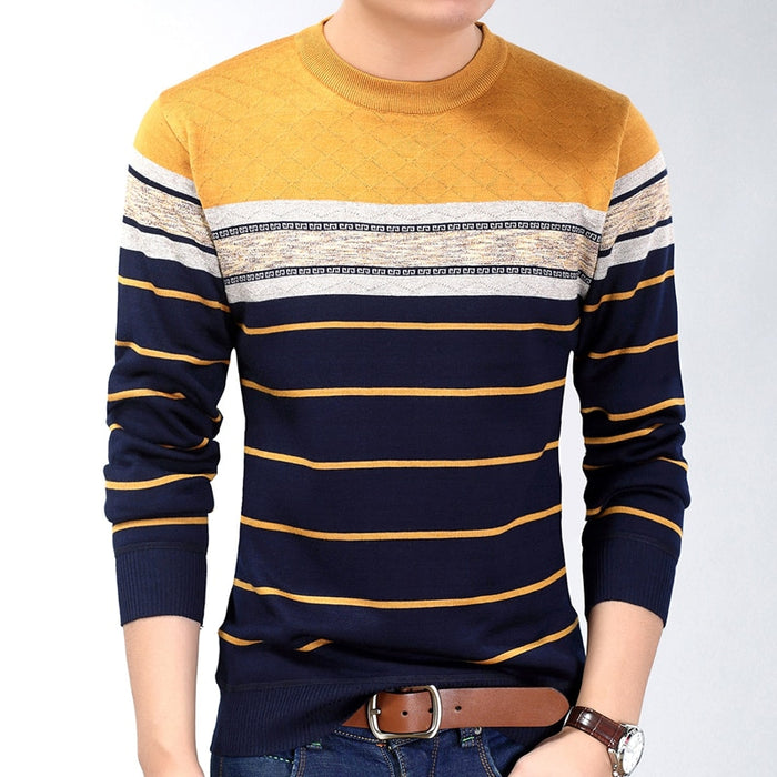 Fashion casual clothing social fitness striped t shirts sweater