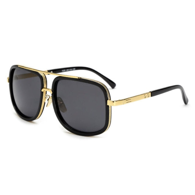 Men Brand Designer Flat Top Mirror SunGlasses